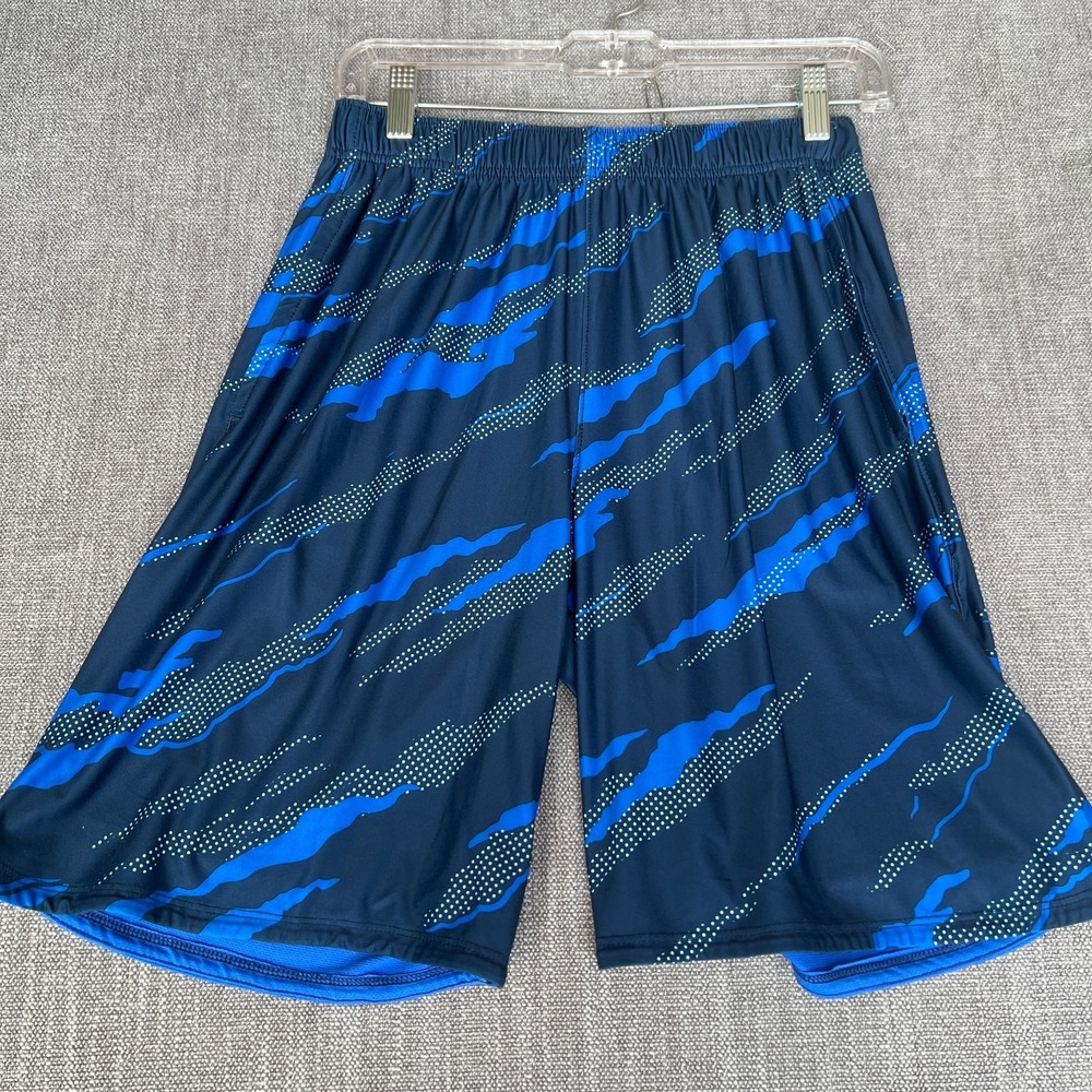 Athletic Works Athletic Shorts Mens Small Blue Camo Gym Training Performance